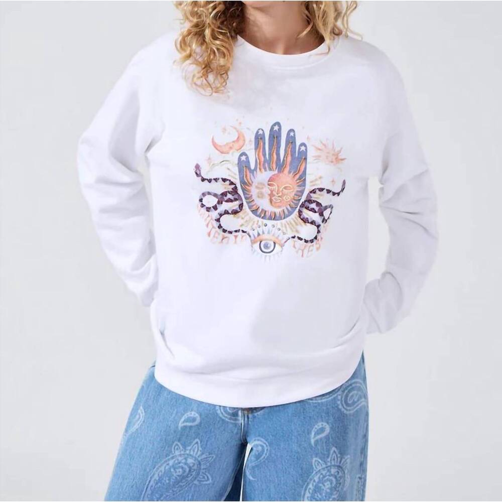 NEW HAYLEY MENZIES written in the stars beaded sweatshirt in white